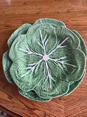 4BordalloPinheiroCabbageDesignDinner/ServingPlatter/ChargerPortugalScarceFindNEW